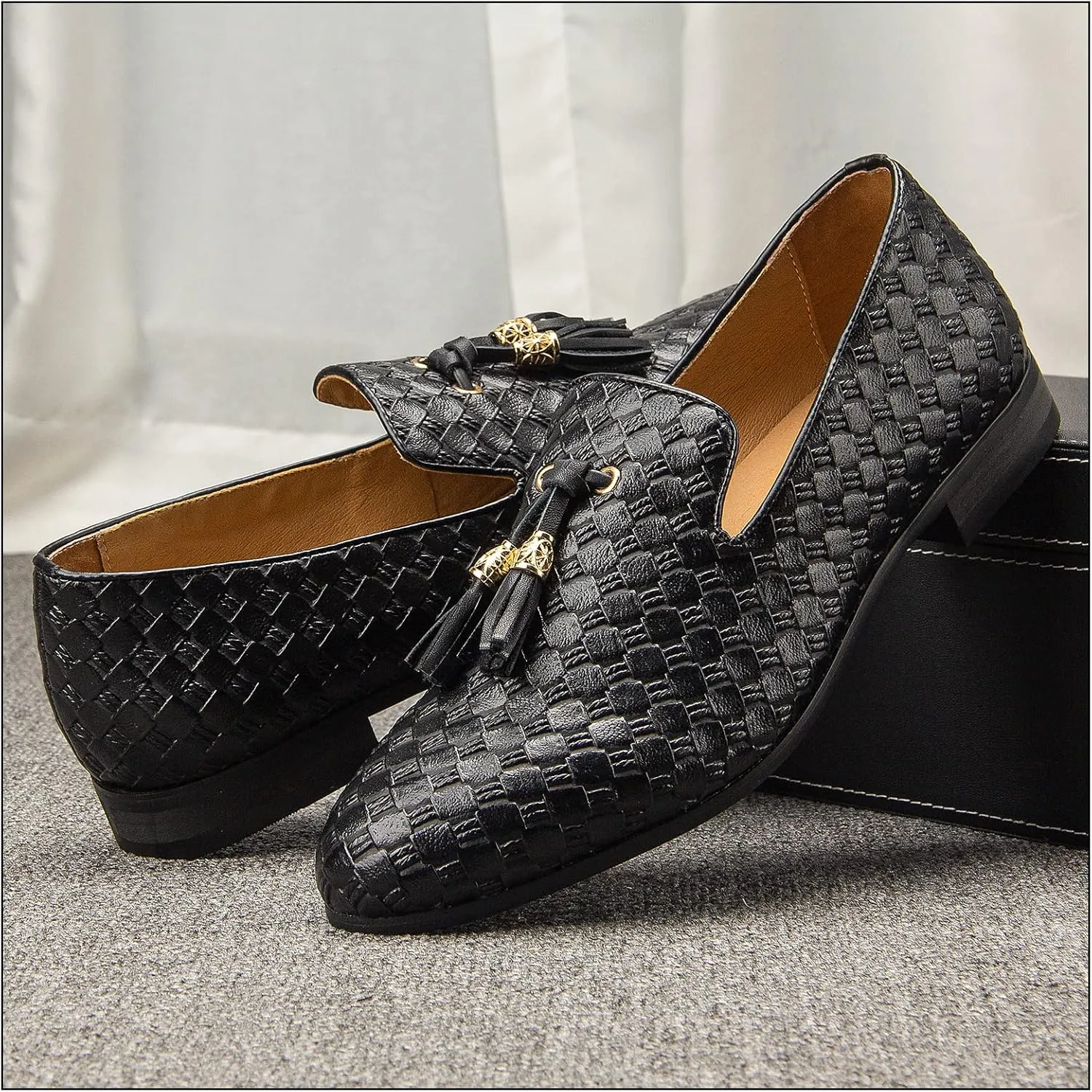 JITAI Men's Fashion Loafers Wedding Shoes Loafers for Men Party Shoes