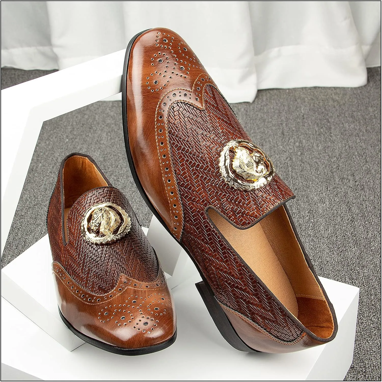 JITAI Men's Fashion Loafers Wedding Shoes Loafers for Men Party Shoes