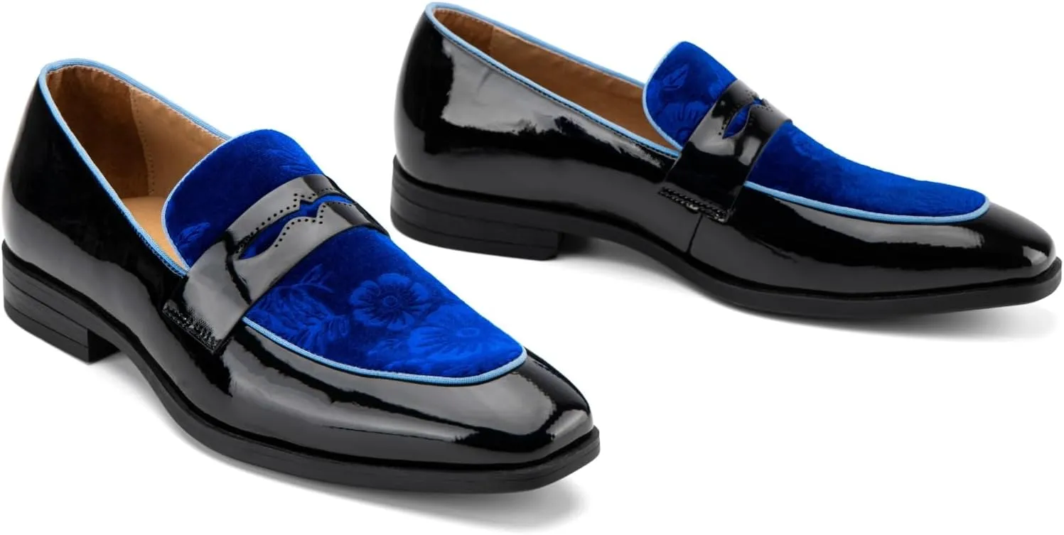 JITAI Mens Velvet Loafers Dress Shoes Loafers for Men Tuxedo Suit Shoes