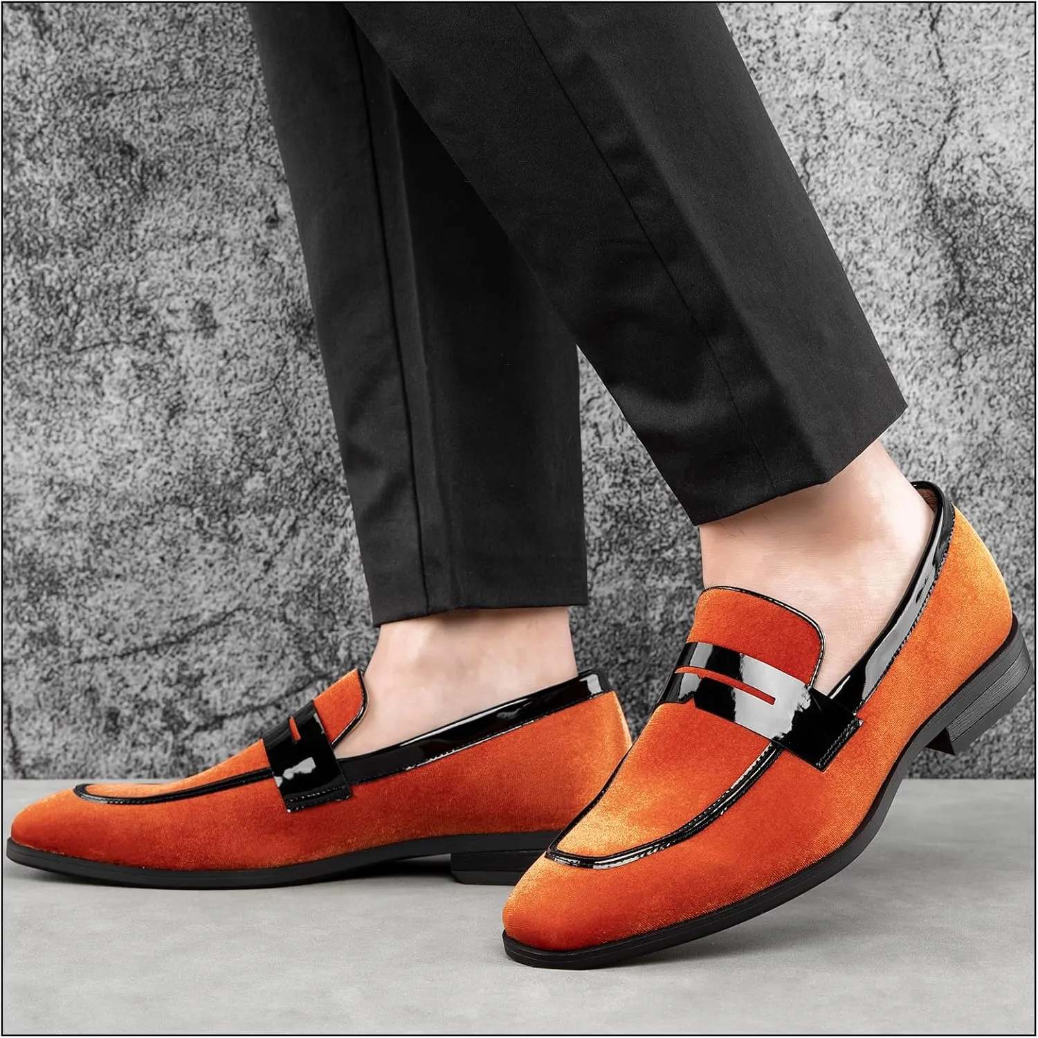 JITAI Mens Velvet Loafers Dress Shoes Loafers for Men Tuxedo Suit Shoes