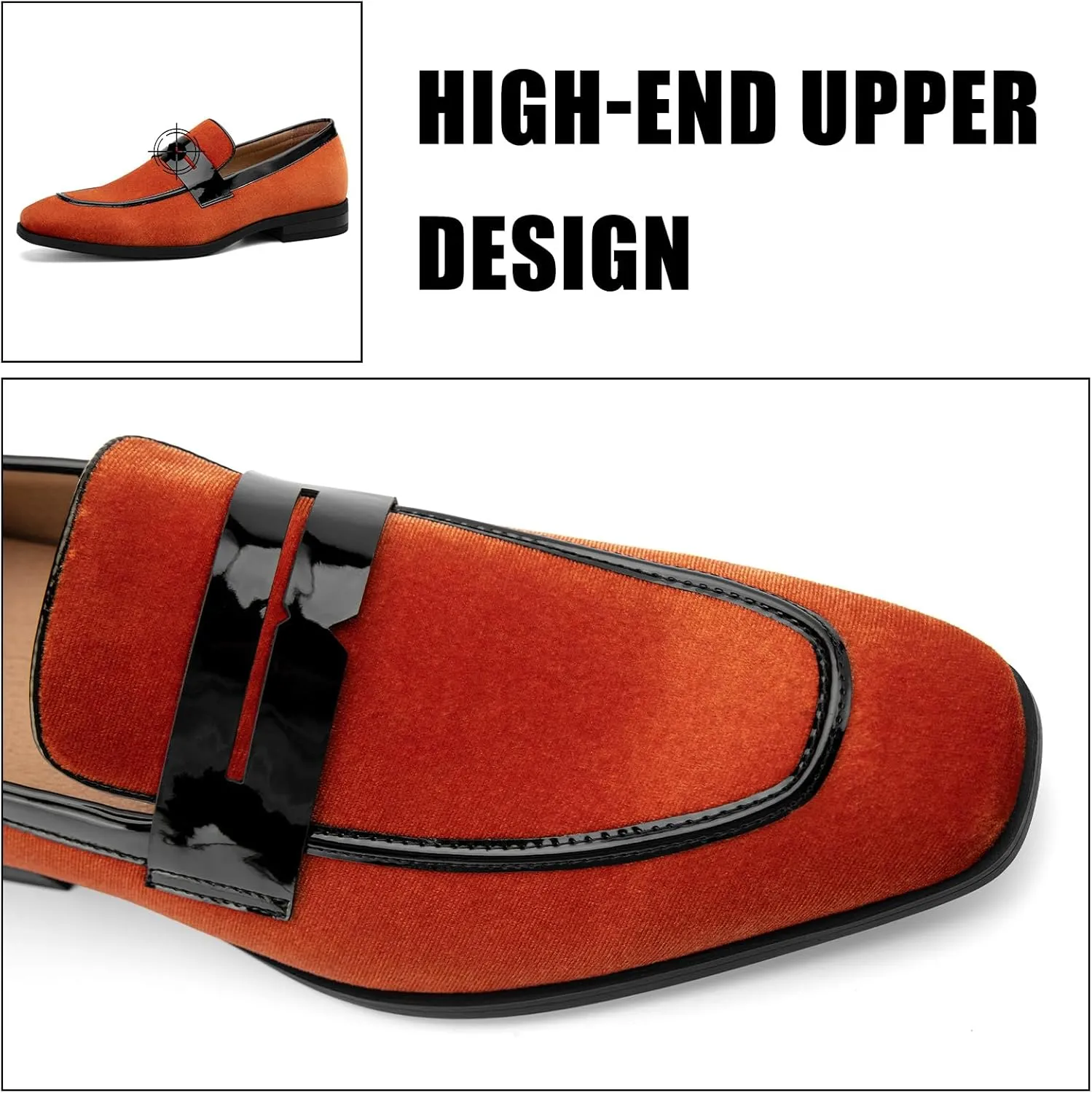 JITAI Mens Velvet Loafers Dress Shoes Loafers for Men Tuxedo Suit Shoes