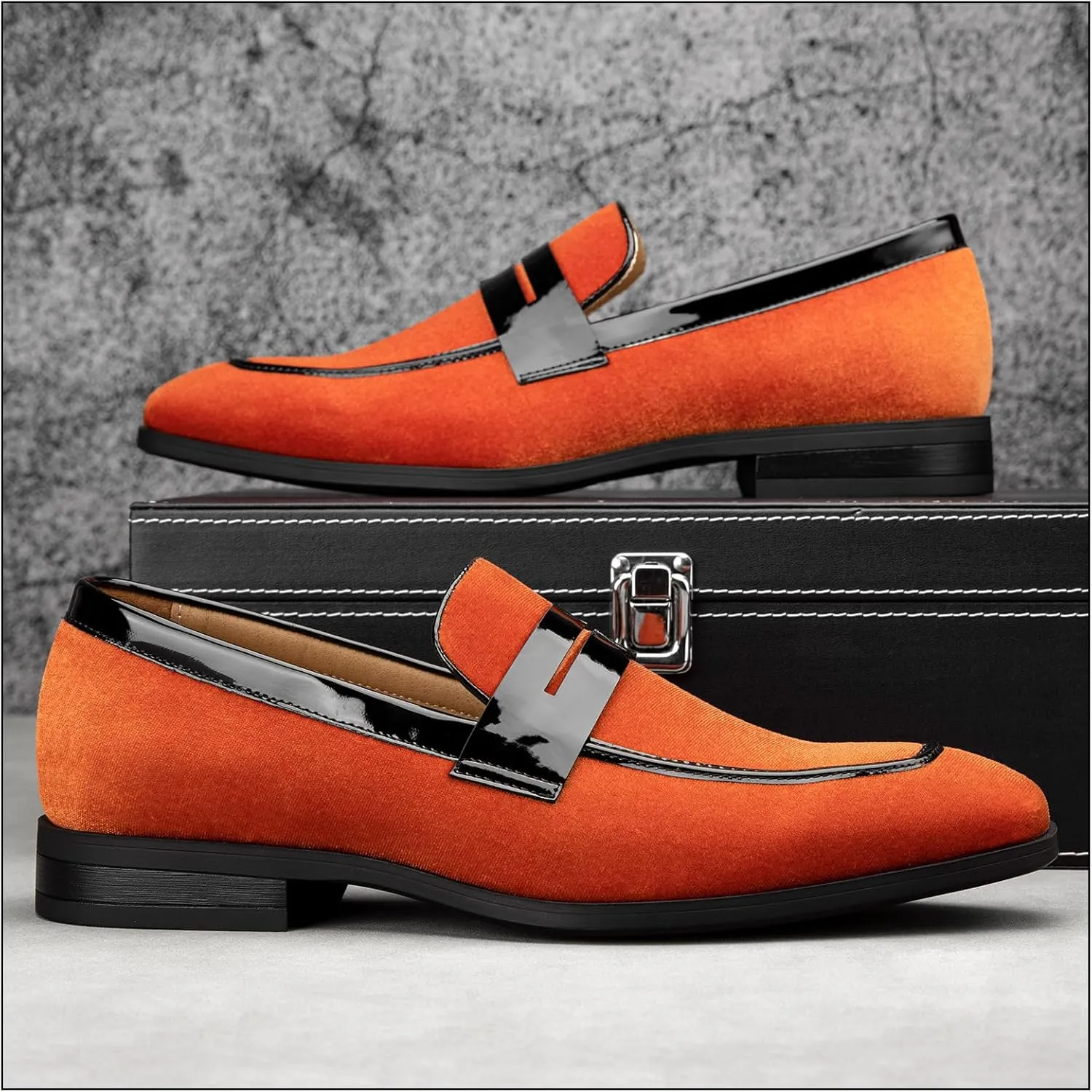 JITAI Mens Velvet Loafers Dress Shoes Loafers for Men Tuxedo Suit Shoes
