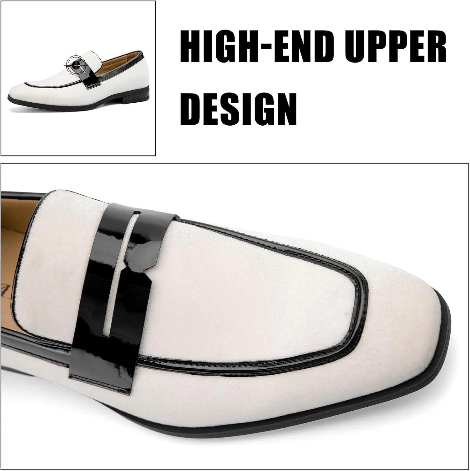 JITAI Mens Velvet Loafers Dress Shoes Loafers for Men Tuxedo Suit Shoes