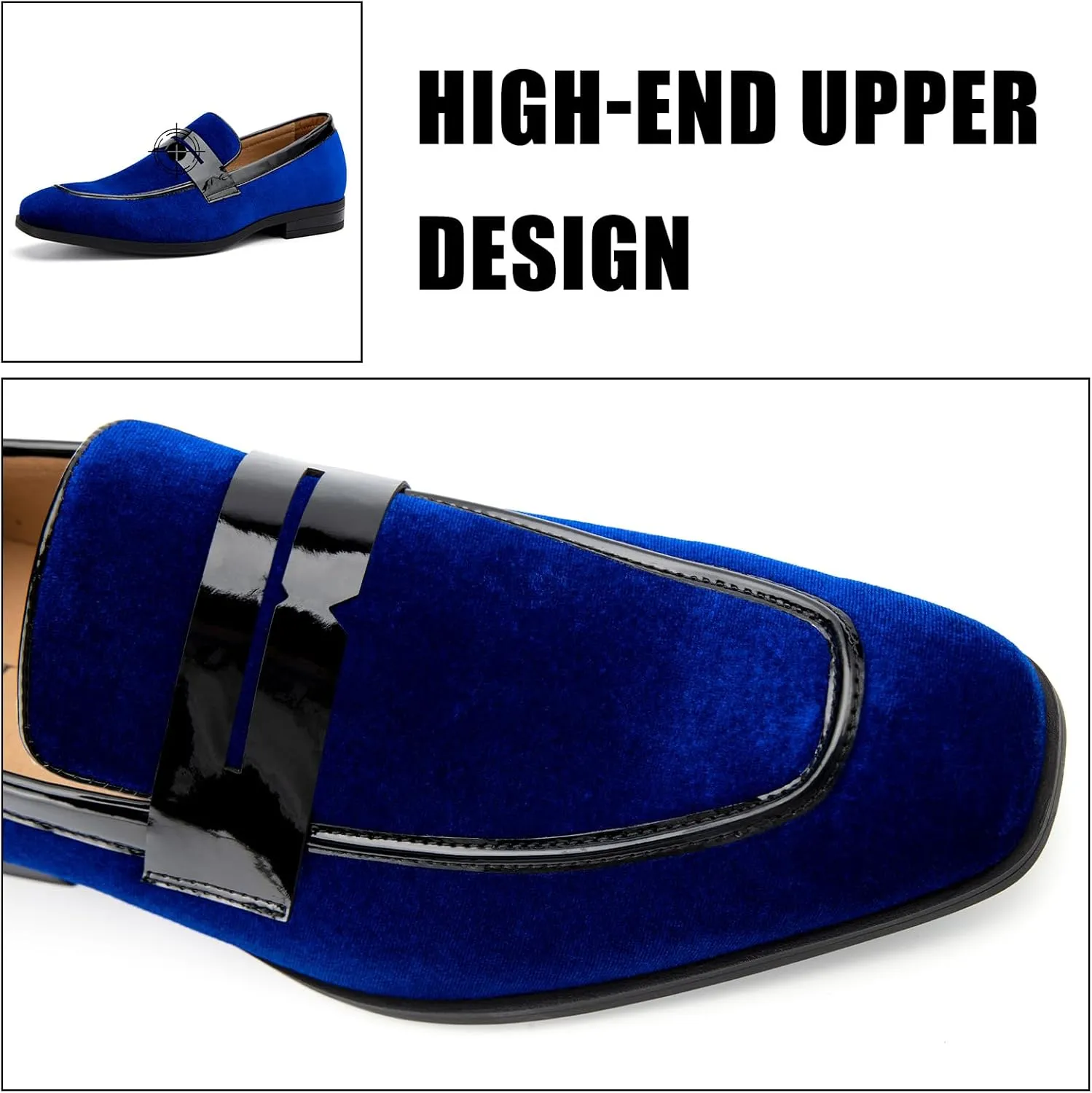 JITAI Mens Velvet Loafers Dress Shoes Loafers for Men Tuxedo Suit Shoes