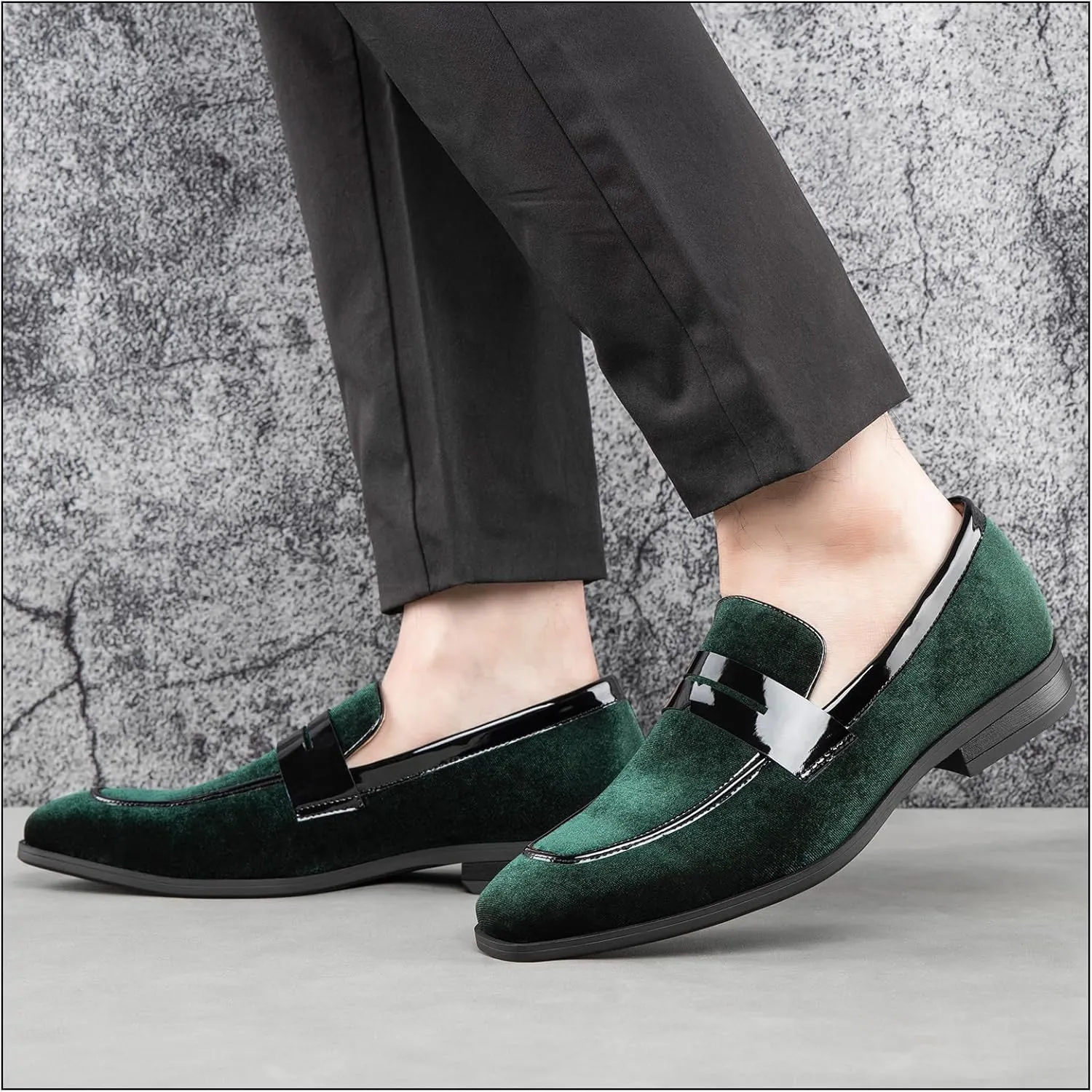JITAI Mens Velvet Loafers Dress Shoes Loafers for Men Tuxedo Suit Shoes
