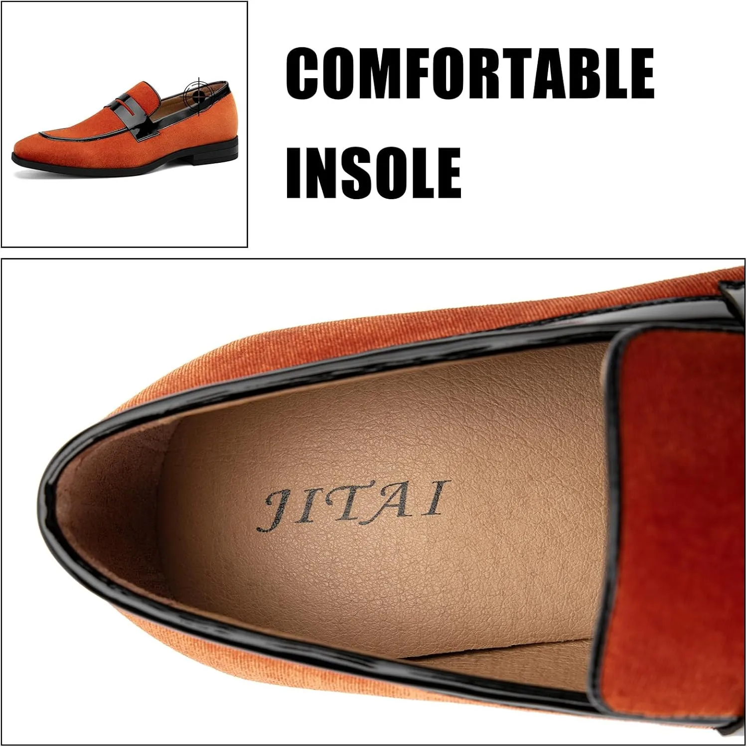 JITAI Mens Velvet Loafers Dress Shoes Loafers for Men Tuxedo Suit Shoes