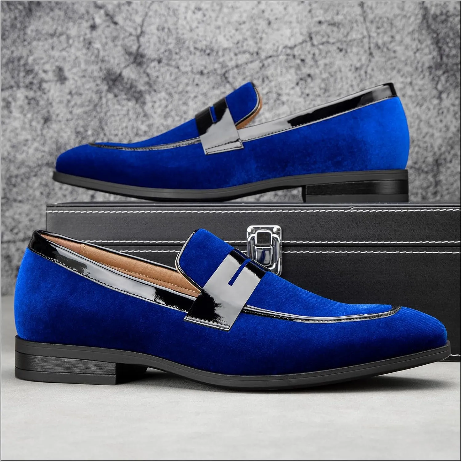 JITAI Mens Velvet Loafers Dress Shoes Loafers for Men Tuxedo Suit Shoes