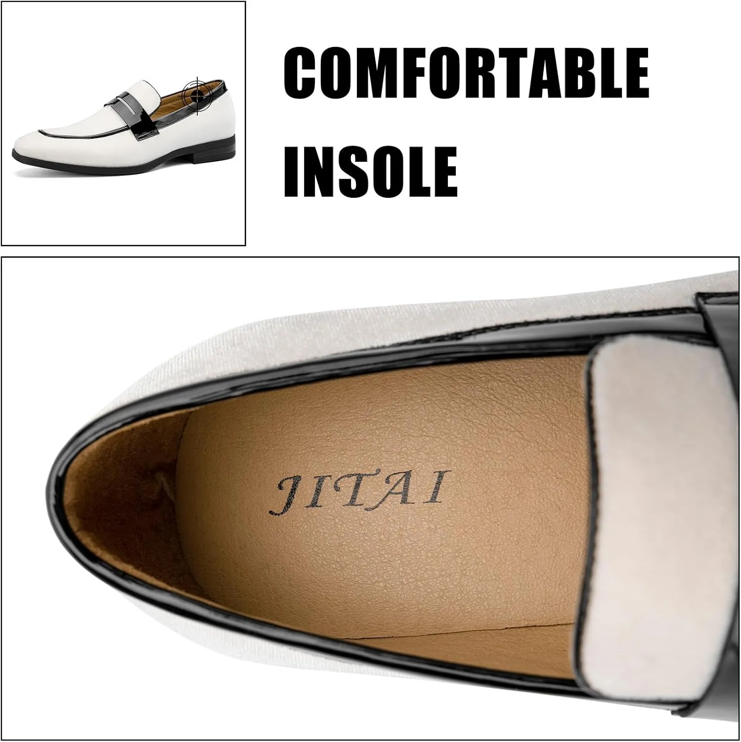 JITAI Mens Velvet Loafers Dress Shoes Loafers for Men Tuxedo Suit Shoes