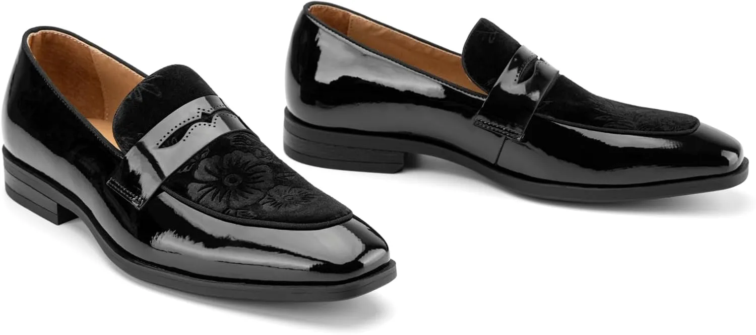 JITAI Mens Velvet Loafers Dress Shoes Loafers for Men Tuxedo Suit Shoes