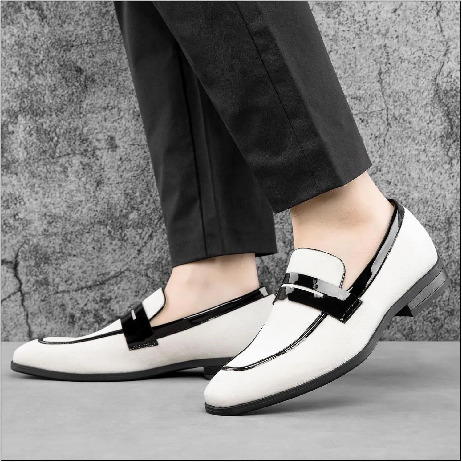 JITAI Mens Velvet Loafers Dress Shoes Loafers for Men Tuxedo Suit Shoes