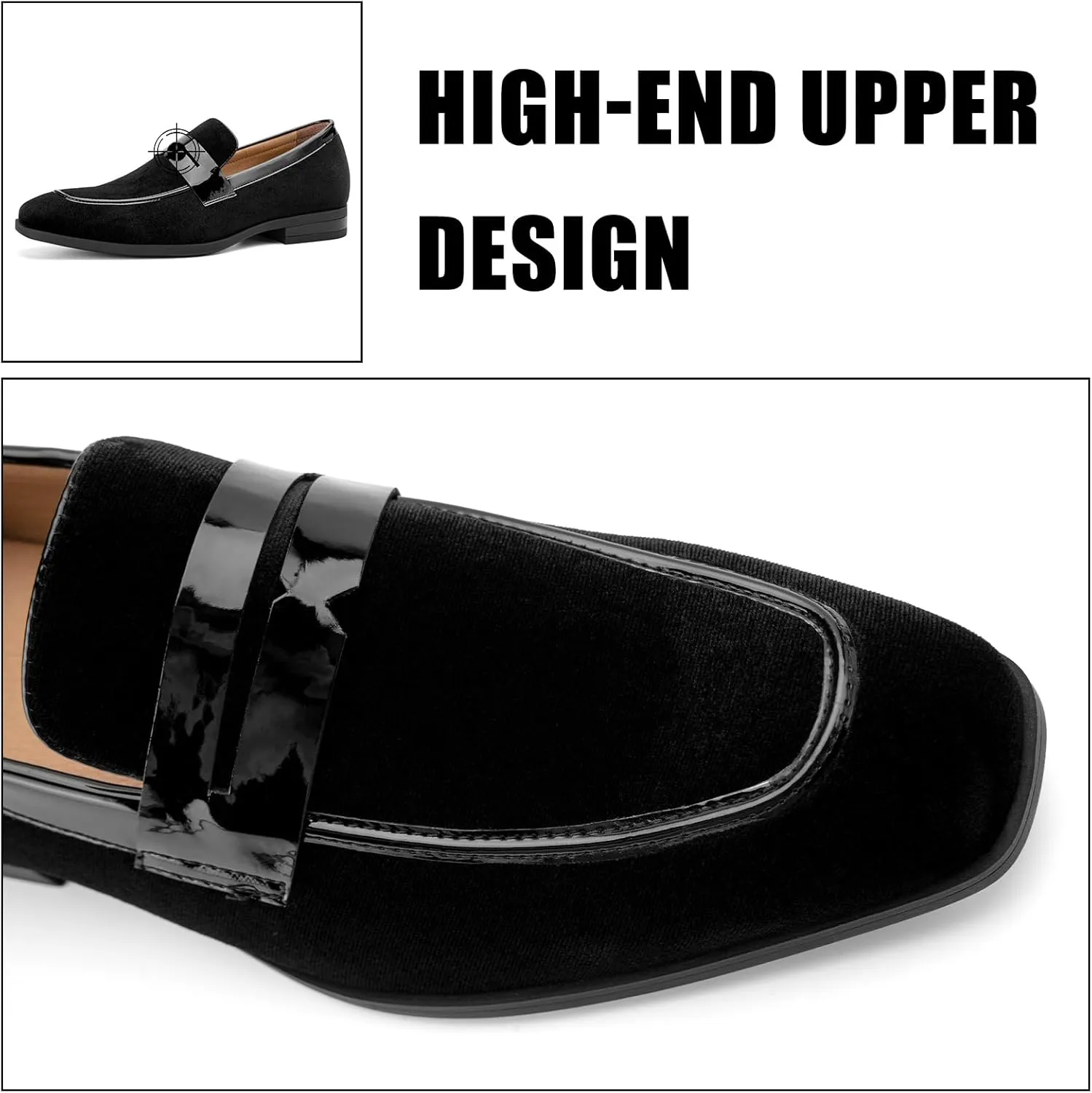 JITAI Mens Velvet Loafers Dress Shoes Loafers for Men Tuxedo Suit Shoes