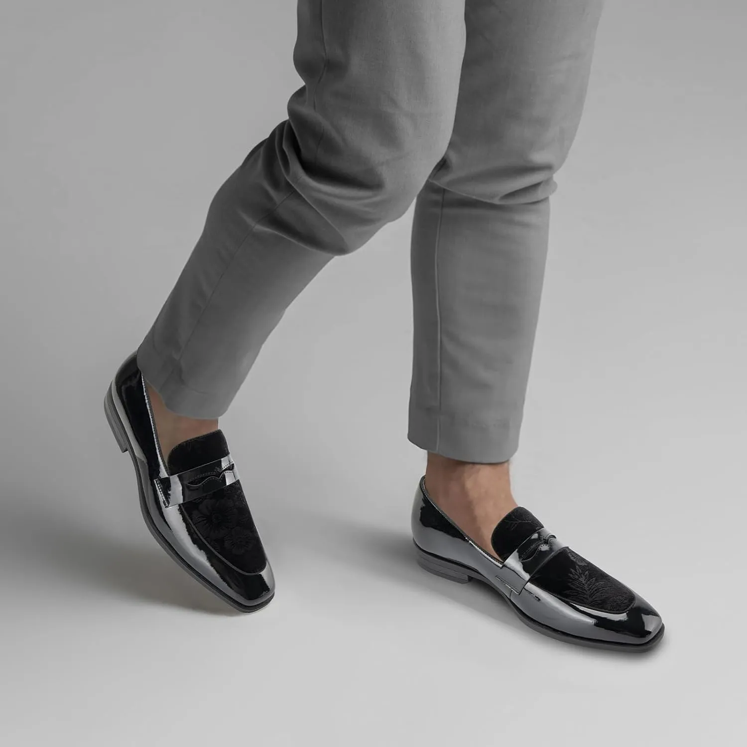 JITAI Mens Velvet Loafers Dress Shoes Loafers for Men Tuxedo Suit Shoes