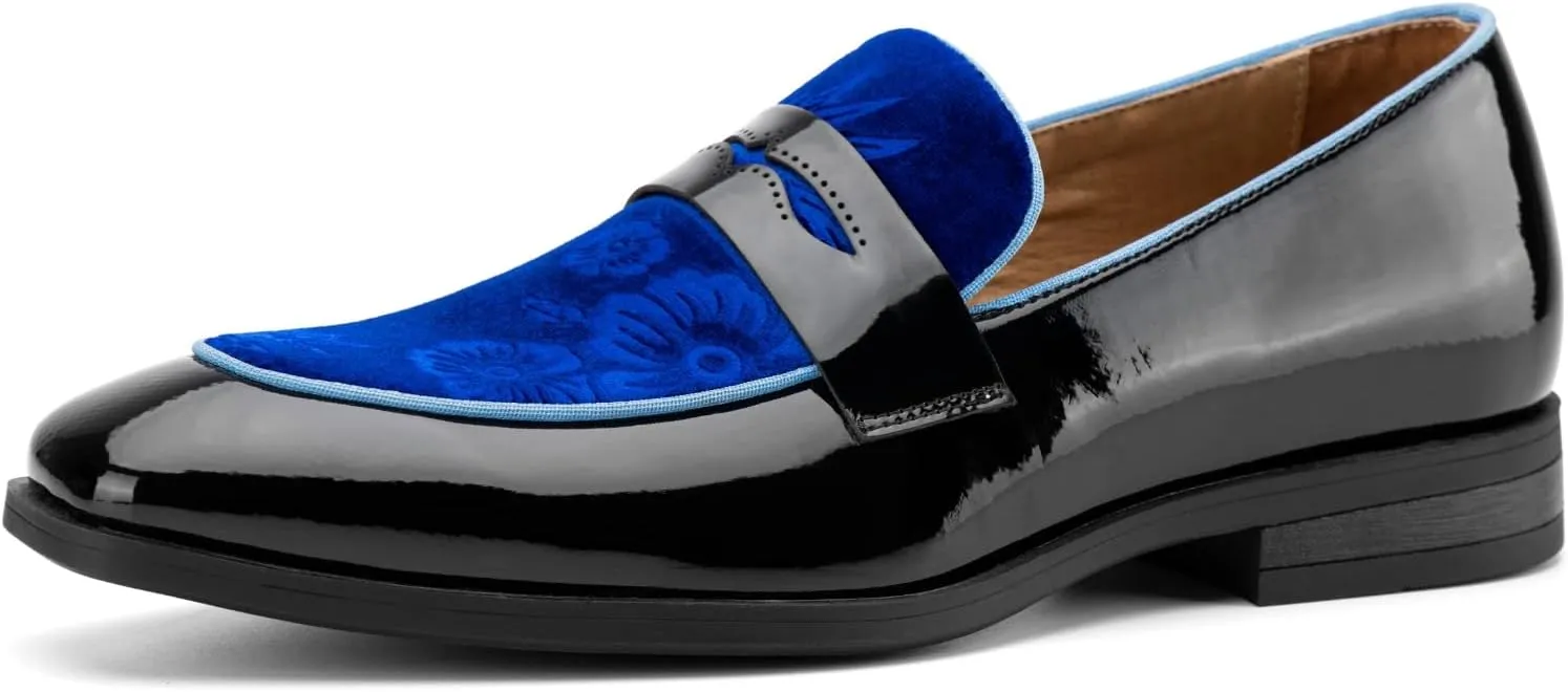 JITAI Mens Velvet Loafers Dress Shoes Loafers for Men Tuxedo Suit Shoes