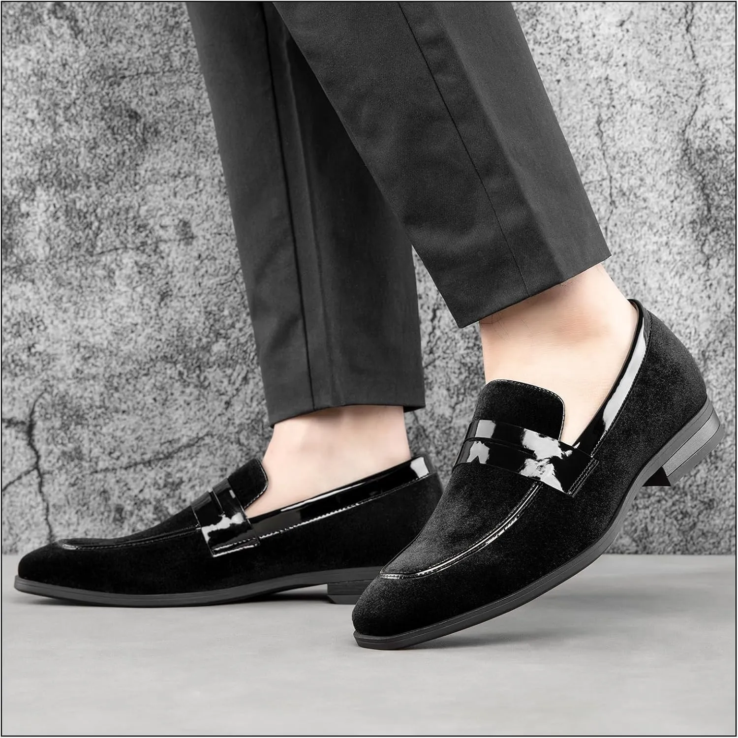 JITAI Mens Velvet Loafers Dress Shoes Loafers for Men Tuxedo Suit Shoes