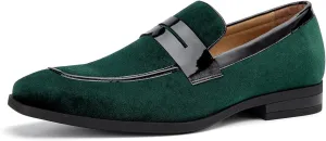 JITAI Mens Velvet Loafers Dress Shoes Loafers for Men Tuxedo Suit Shoes