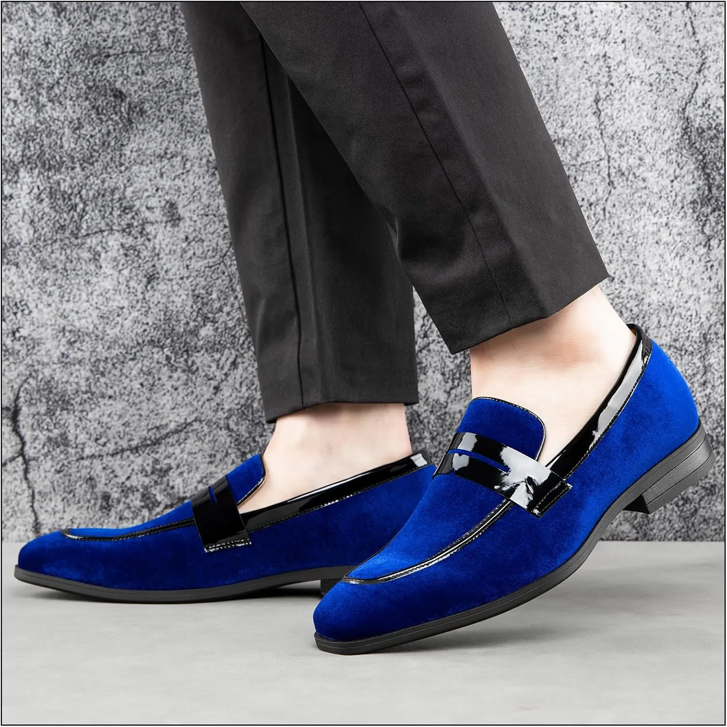 JITAI Mens Velvet Loafers Dress Shoes Loafers for Men Tuxedo Suit Shoes
