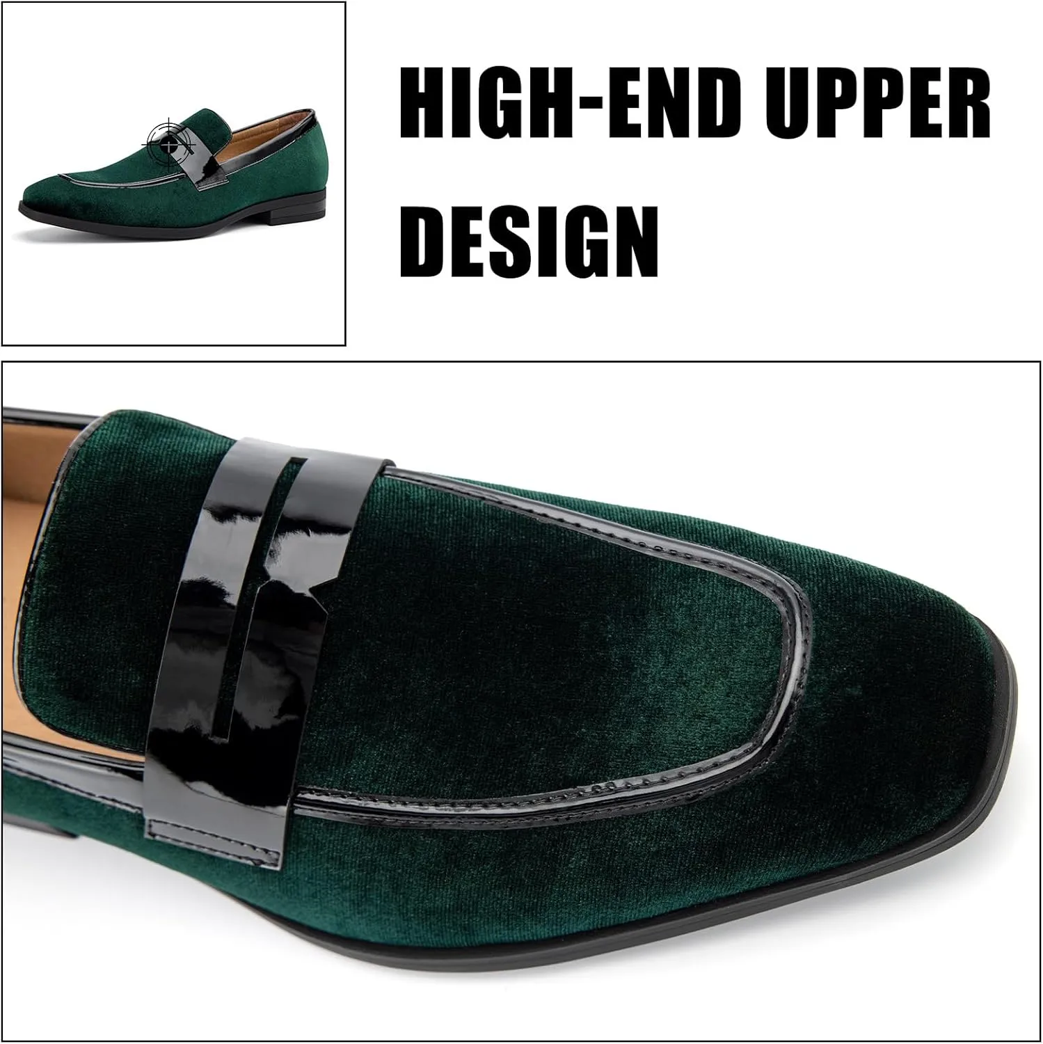 JITAI Mens Velvet Loafers Dress Shoes Loafers for Men Tuxedo Suit Shoes