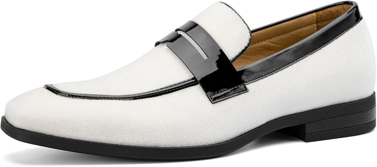 JITAI Mens Velvet Loafers Dress Shoes Loafers for Men Tuxedo Suit Shoes