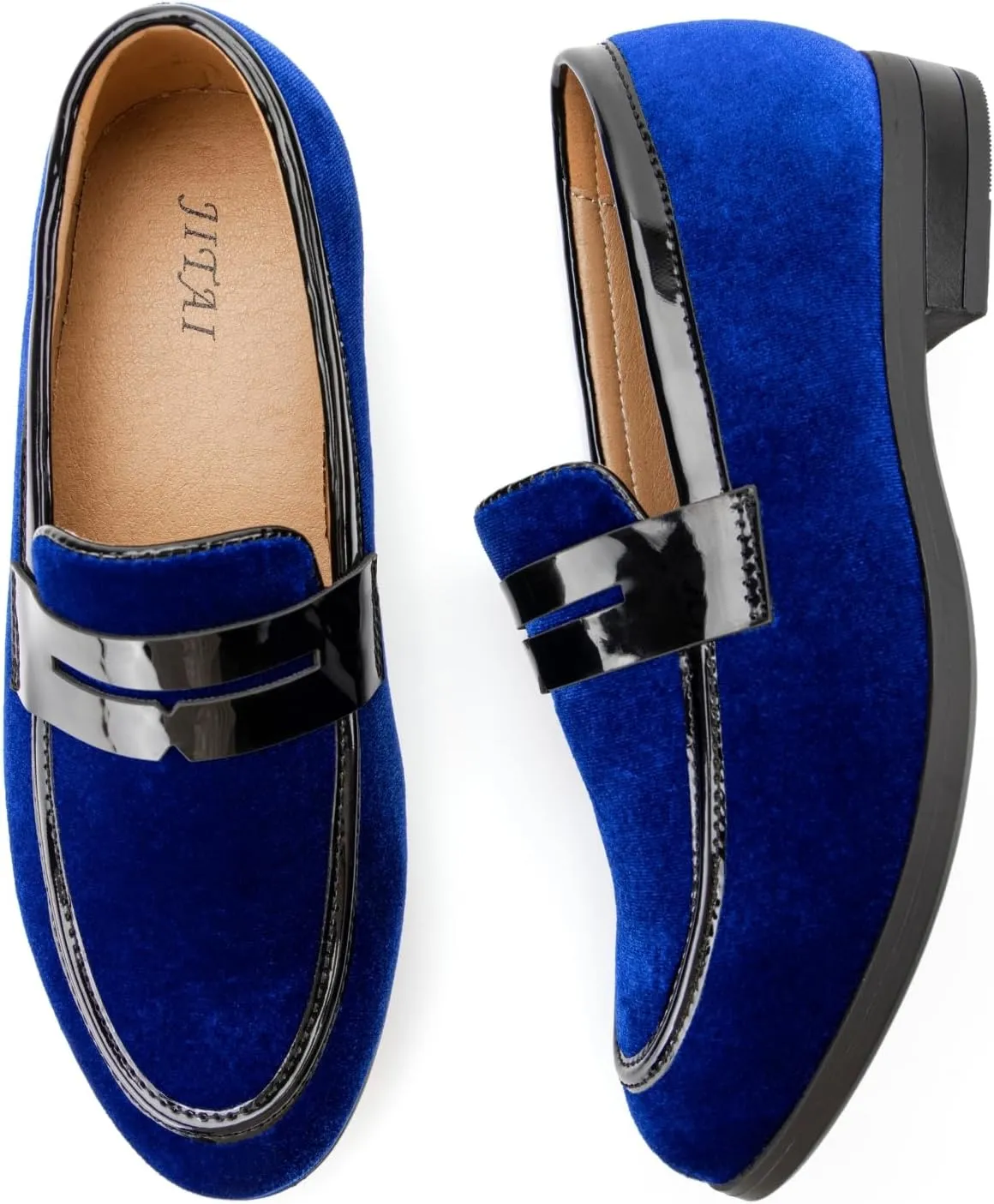 JITAI Velvet Boy's Dress Shoes Slip-On Loafers Wedding Shoes for Boys