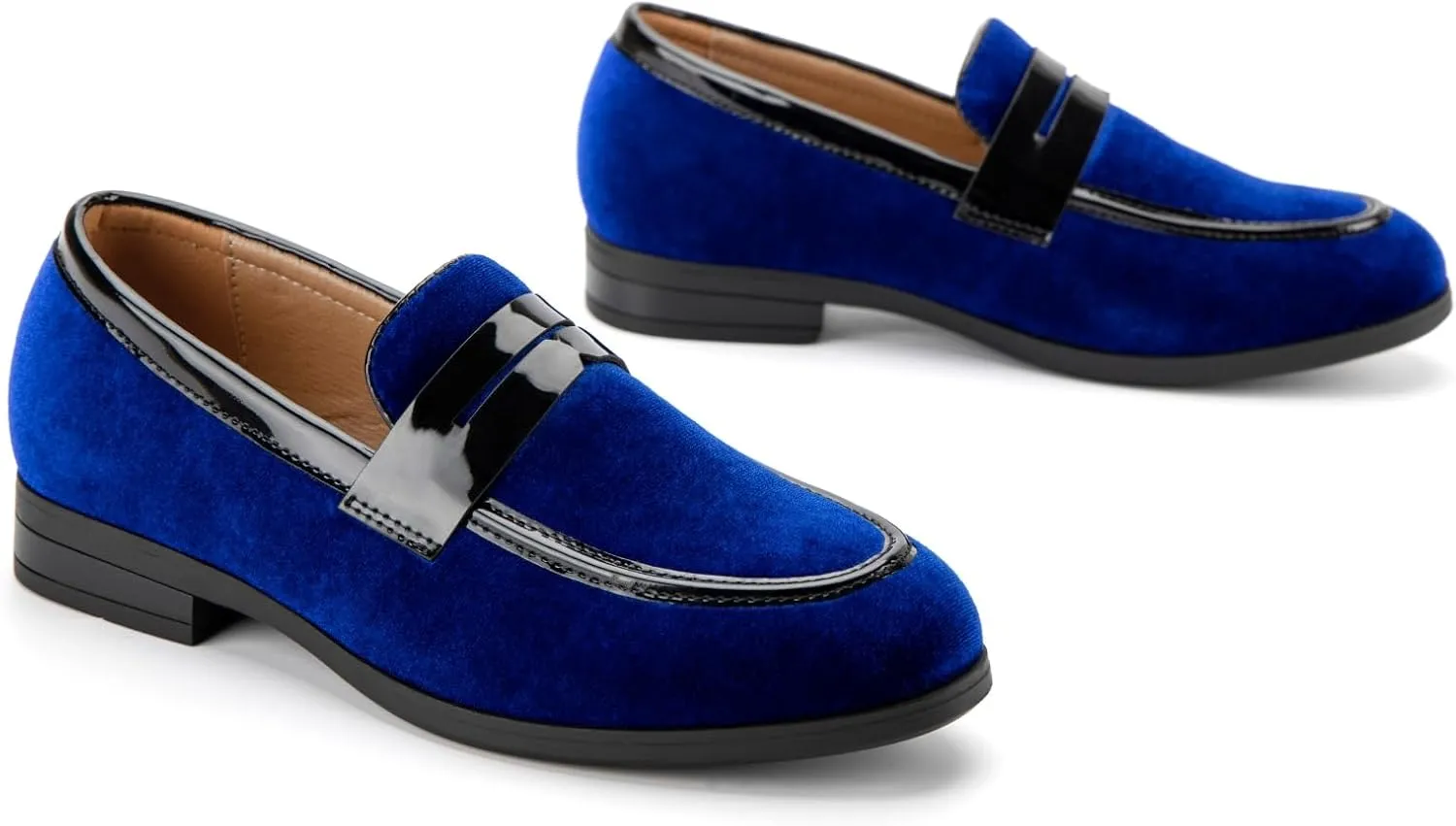 JITAI Velvet Boy's Dress Shoes Slip-On Loafers Wedding Shoes for Boys