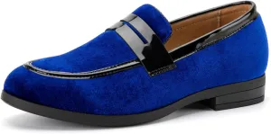 JITAI Velvet Boy's Dress Shoes Slip-On Loafers Wedding Shoes for Boys