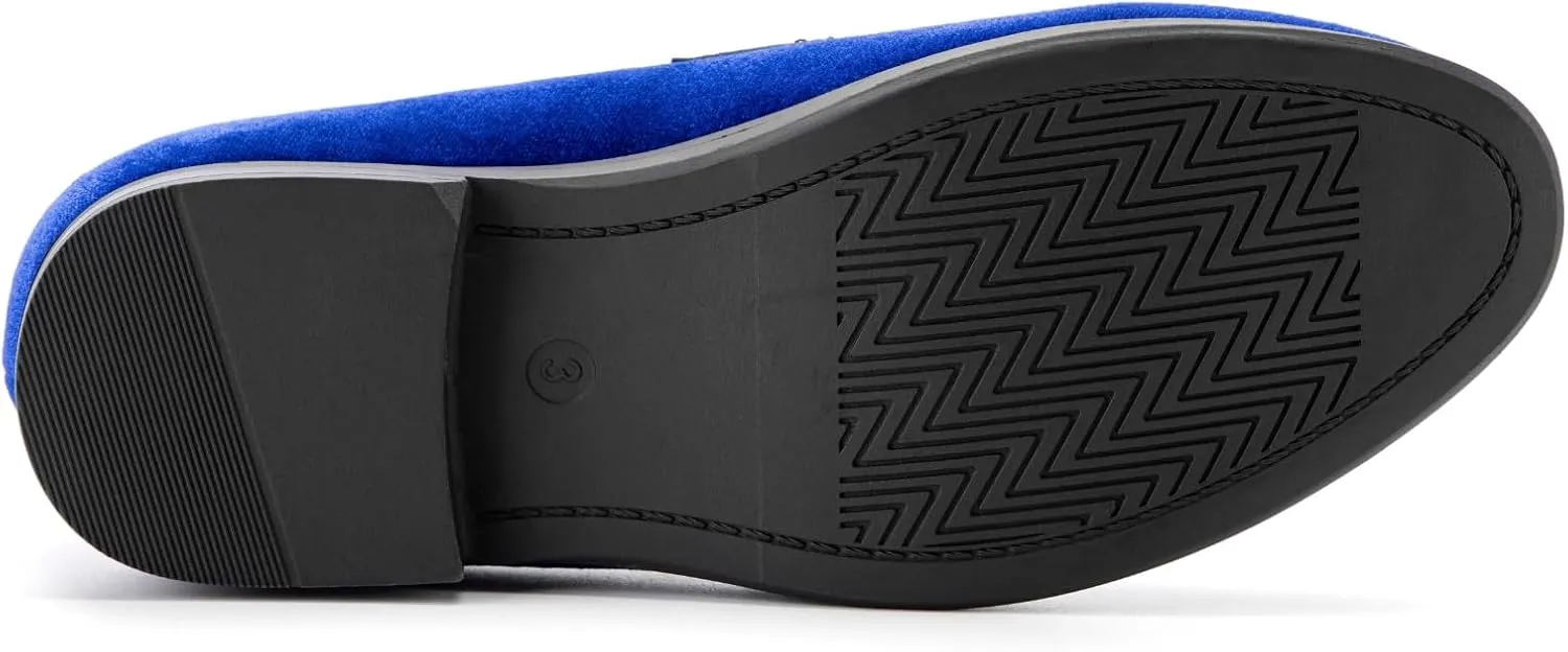 JITAI Velvet Boy's Dress Shoes Slip-On Loafers Wedding Shoes for Boys