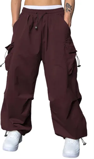 JMIERR Men's Baggy Cargo Pants Trendy Casual Parachute Pant Loose Fit Harem Joggers with Pockets for Streetwear
