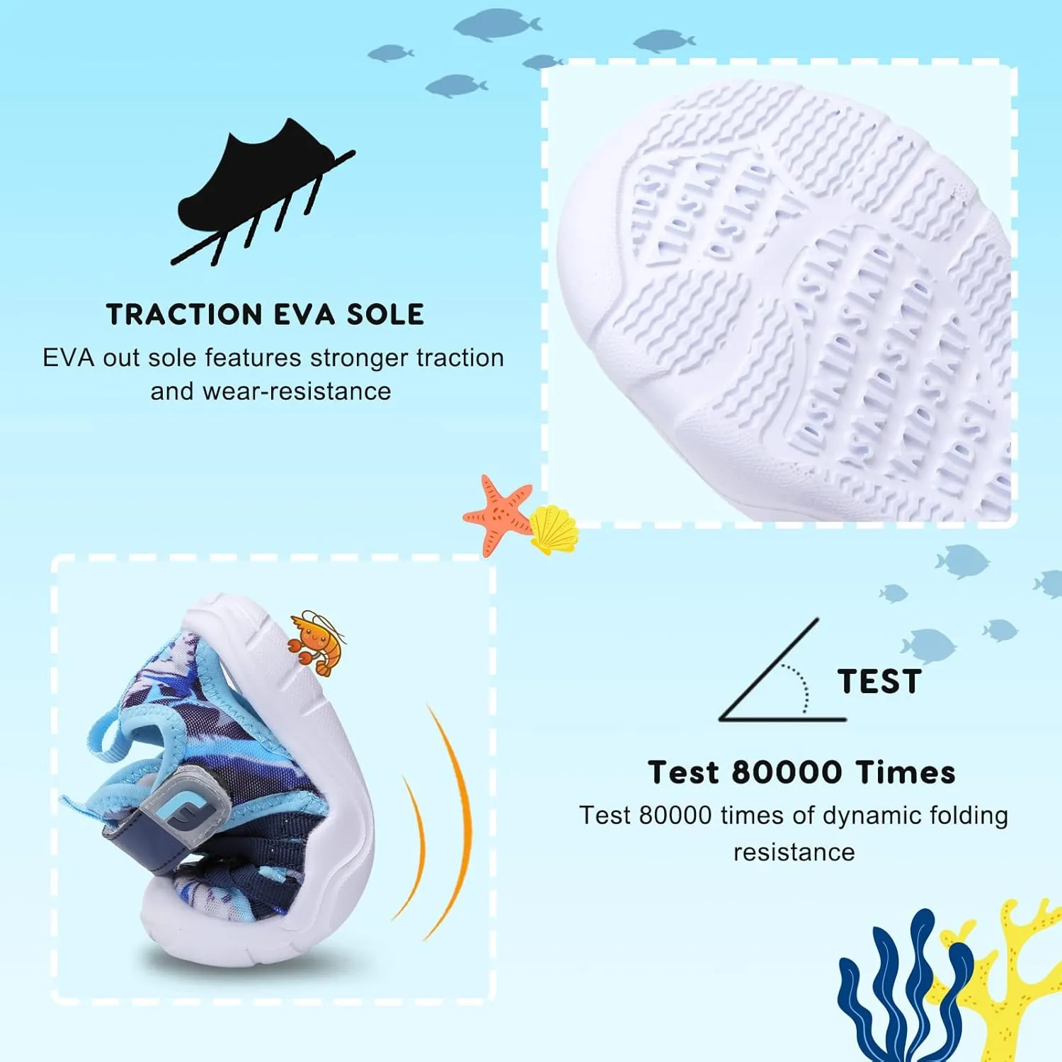 JOINFREE Toddler Boys Girls Water Shoes Breathable Qucik Dry Sport Beach Sandals Lightweight Barefoot Flexible