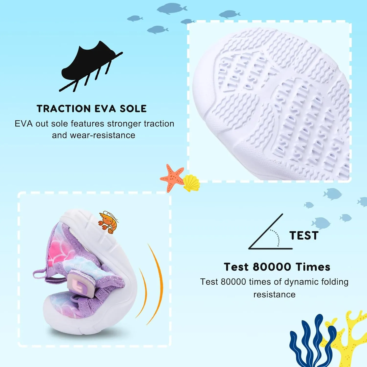 JOINFREE Toddler Boys Girls Water Shoes Breathable Qucik Dry Sport Beach Sandals Lightweight Barefoot Flexible