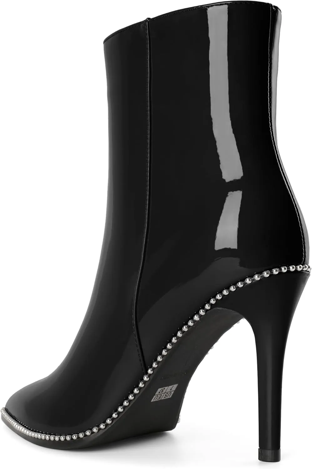 Joseywade Ankle Boots High Heel Boots Women Pointed Toe Stiletto Thin Slim Heel Booties Side Zipper Beaded Short Boots Shoes