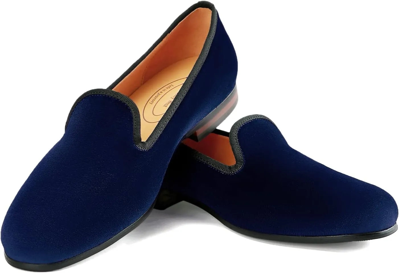 Journey West Men's Velvet Loafers Embroidery Slip-On Loafers Tuxedo Dress Shoes Smoking Slippers for Men