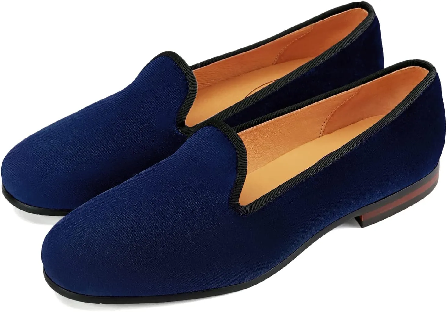 Journey West Men's Velvet Loafers Embroidery Slip-On Loafers Tuxedo Dress Shoes Smoking Slippers for Men