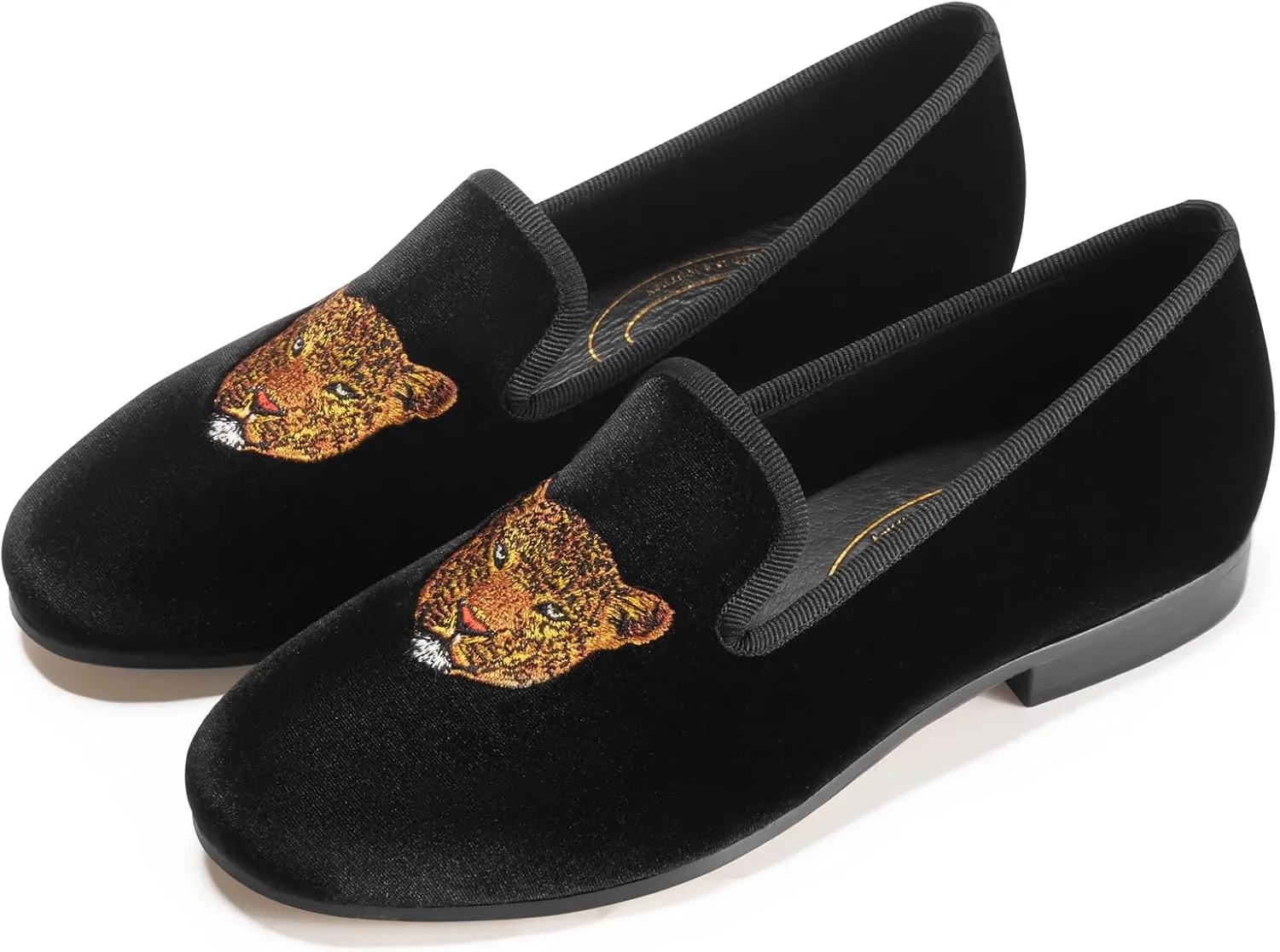 Journey West Women's Velvet Loafer Flat with Embroidery Velvet Slippers