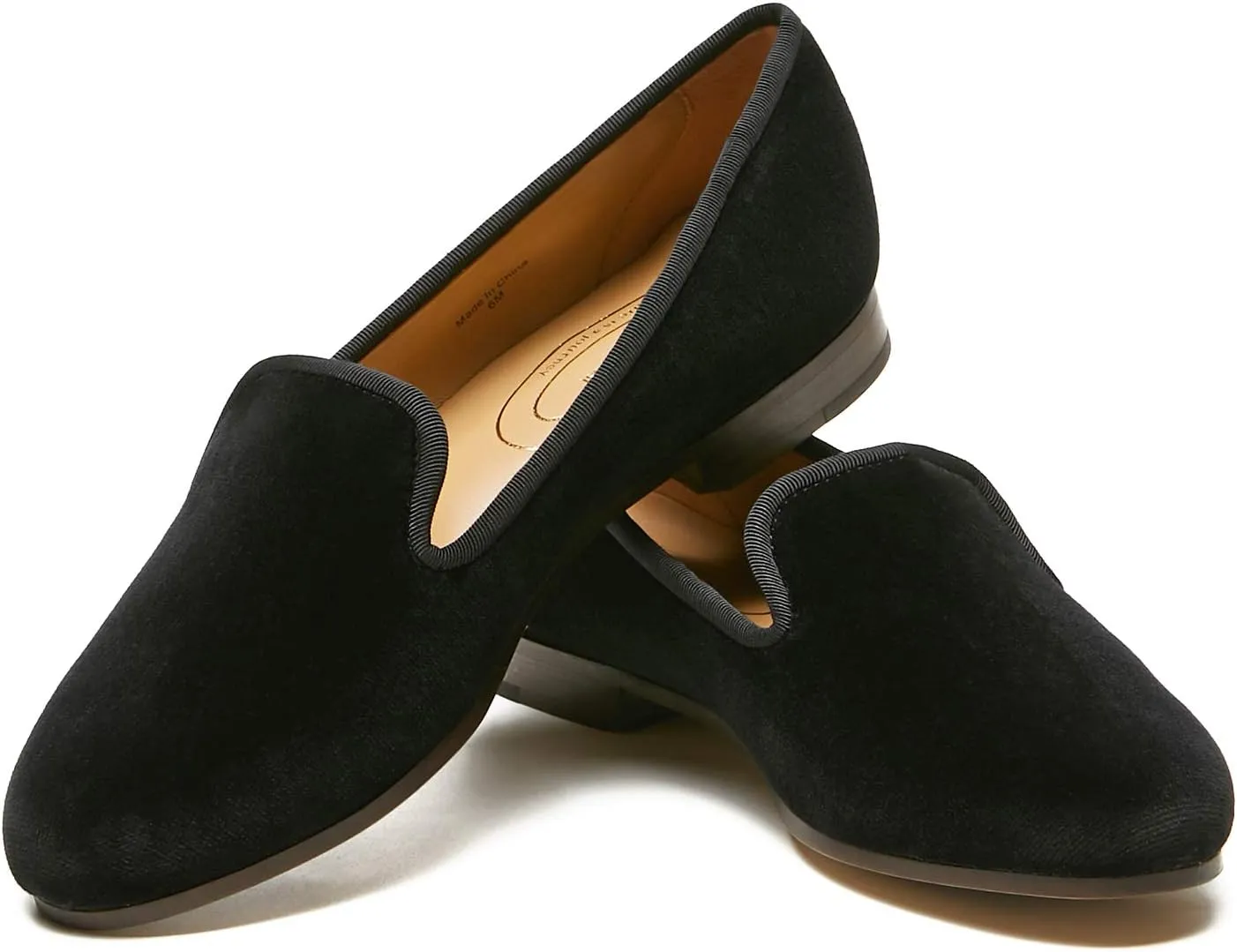 Journey West Women's Velvet Loafer Flat with Embroidery Velvet Slippers