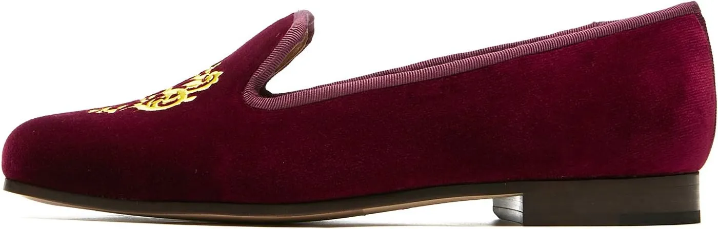 Journey West Women's Velvet Loafer Flat with Embroidery Velvet Slippers