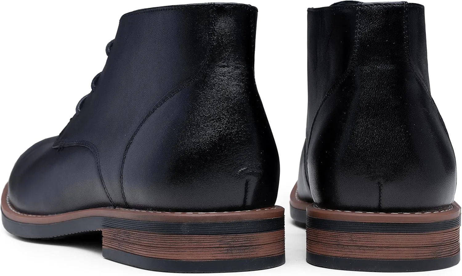 Jousen Men Chukka Boots Premium Leather Black Boots