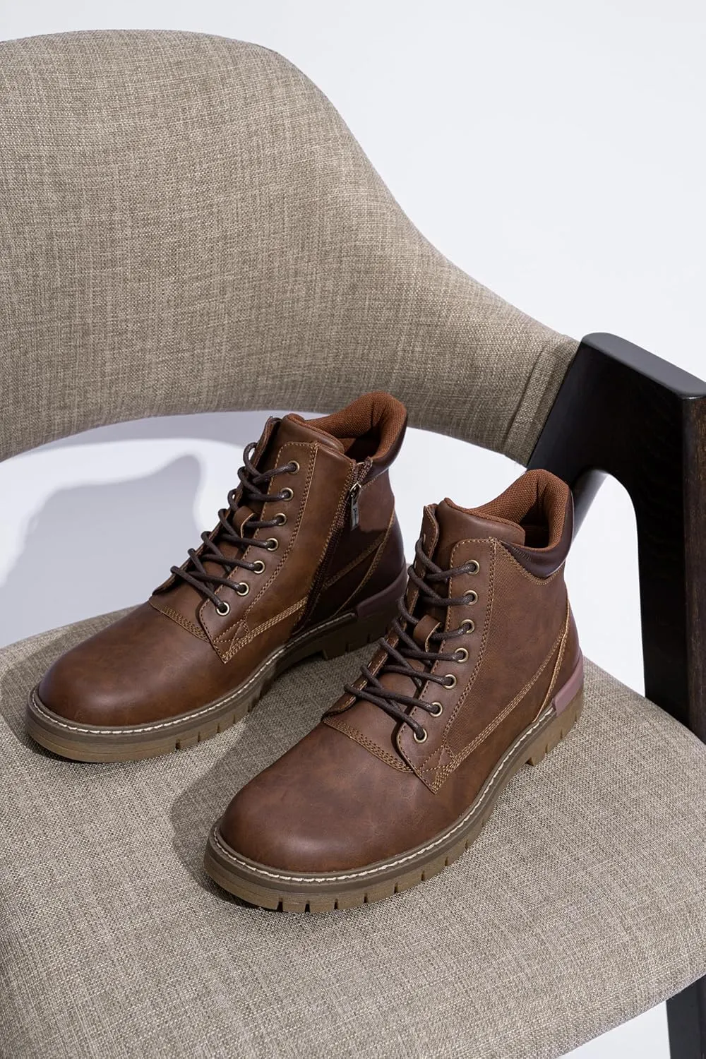 Jousen Mens Boots Fashion Casual Boot Hiking Zipper Chukka Boots for Men