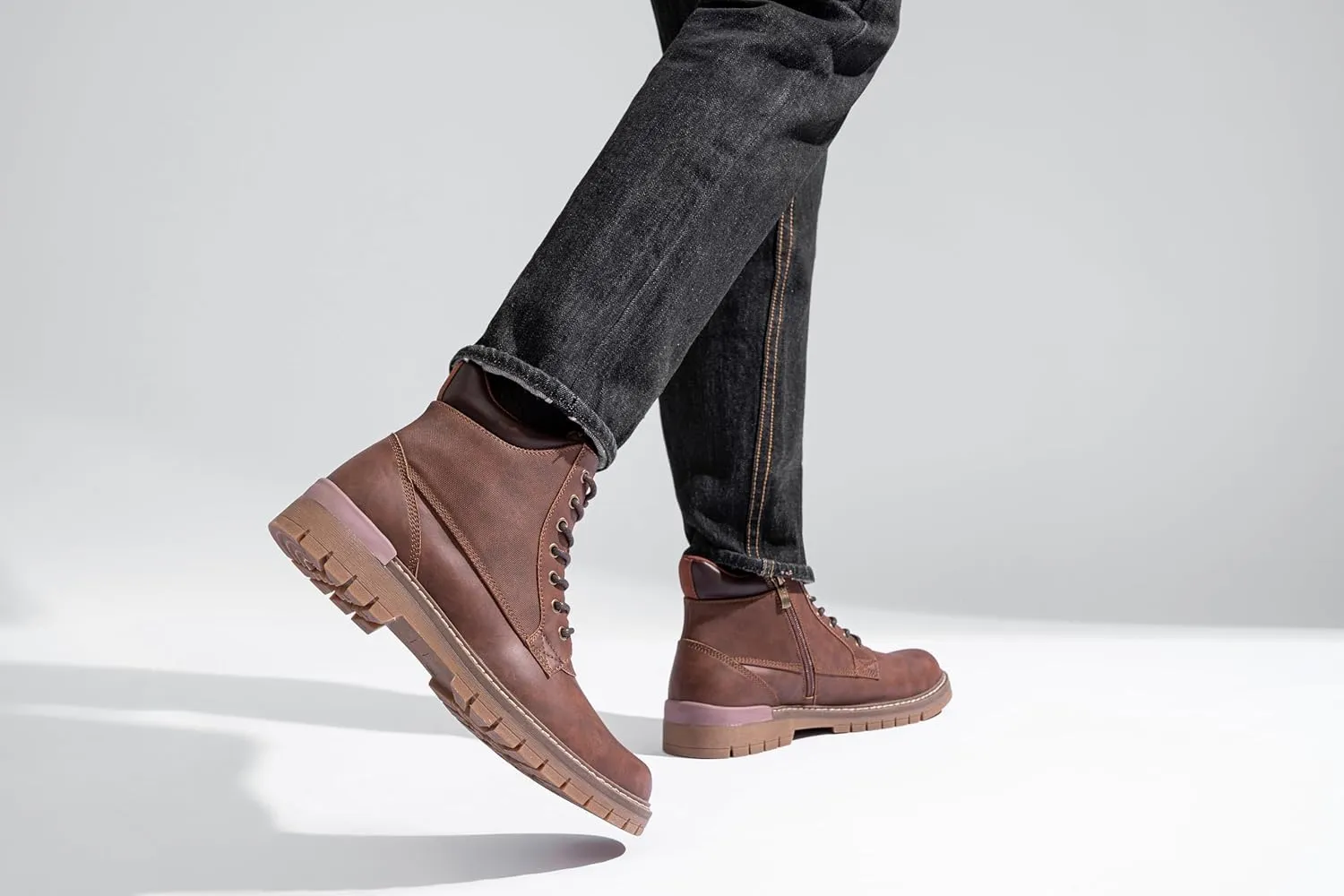Jousen Mens Boots Fashion Casual Boot Hiking Zipper Chukka Boots for Men