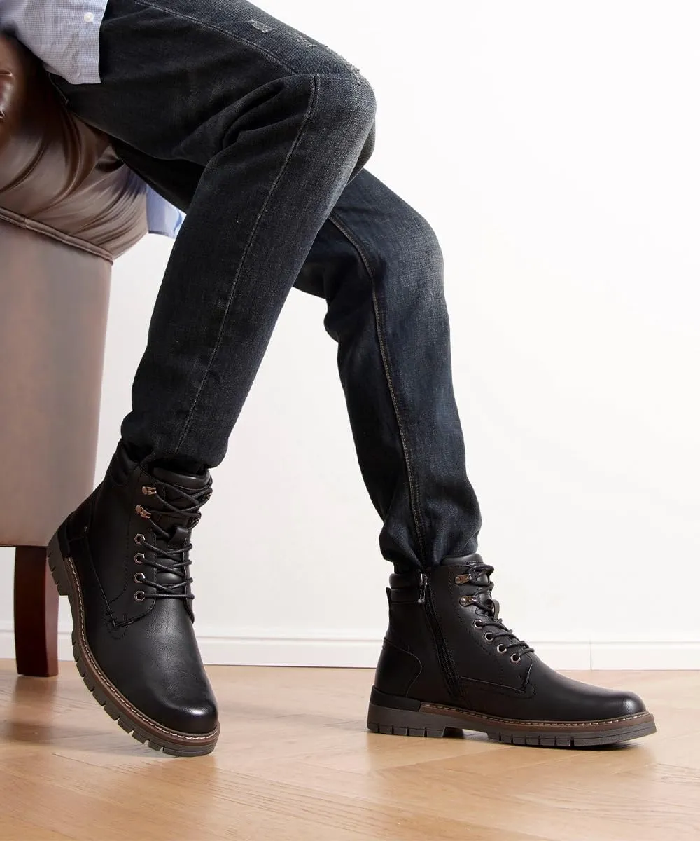 Jousen Mens Boots Fashion Casual Boot Hiking Zipper Chukka Boots for Men