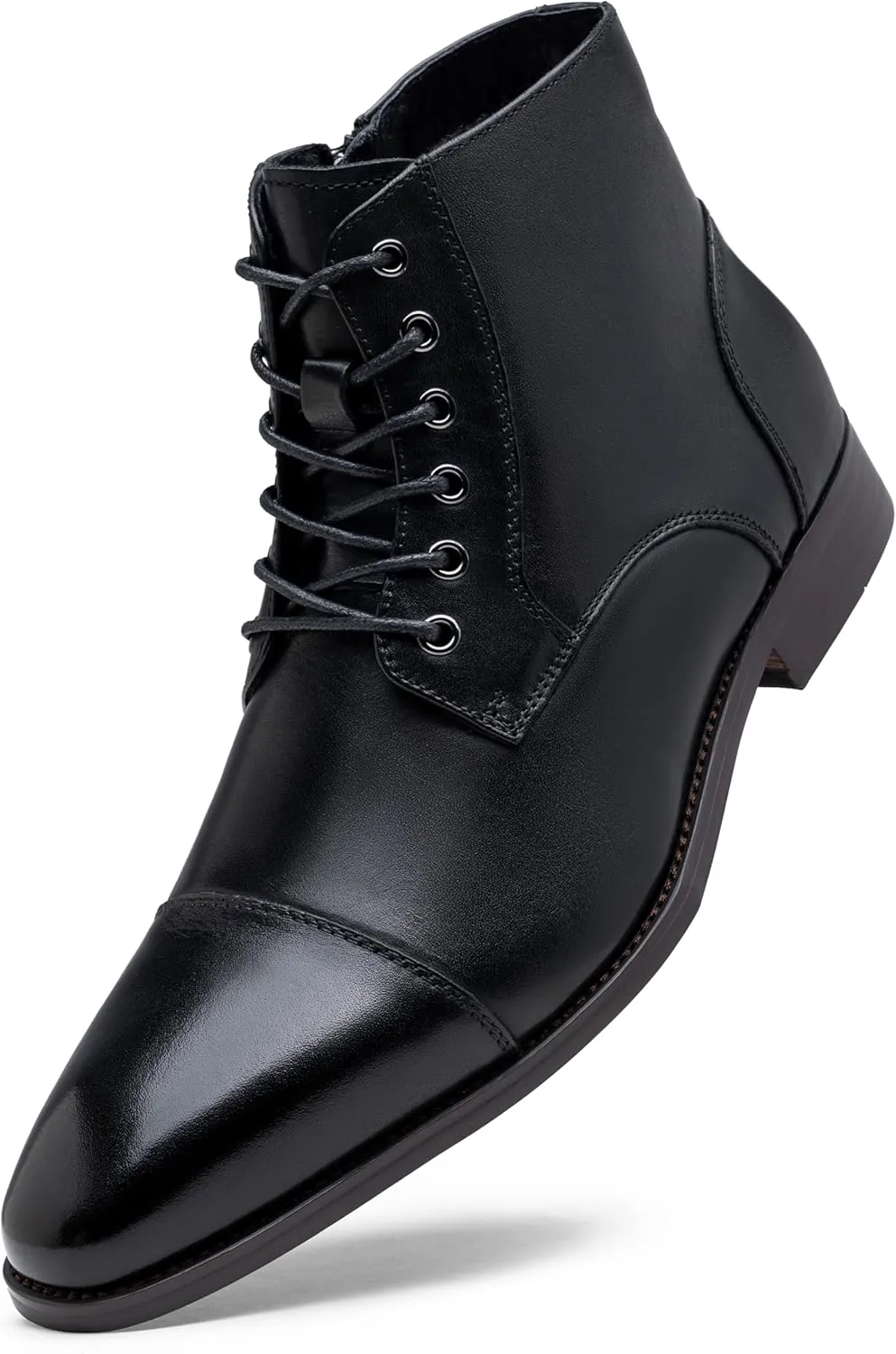 Jousen Mens Boots Leather Dress Boots for Mens Cap-Toe Fashion Boots for Men