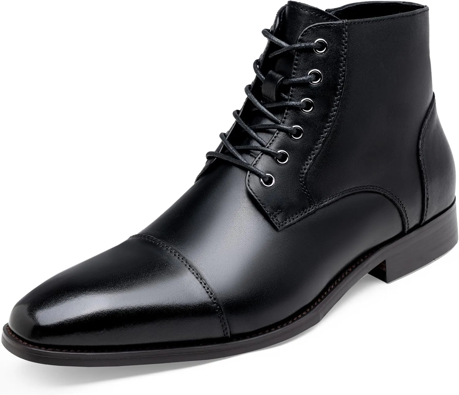 Jousen Mens Boots Leather Dress Boots for Mens Cap-Toe Fashion Boots for Men