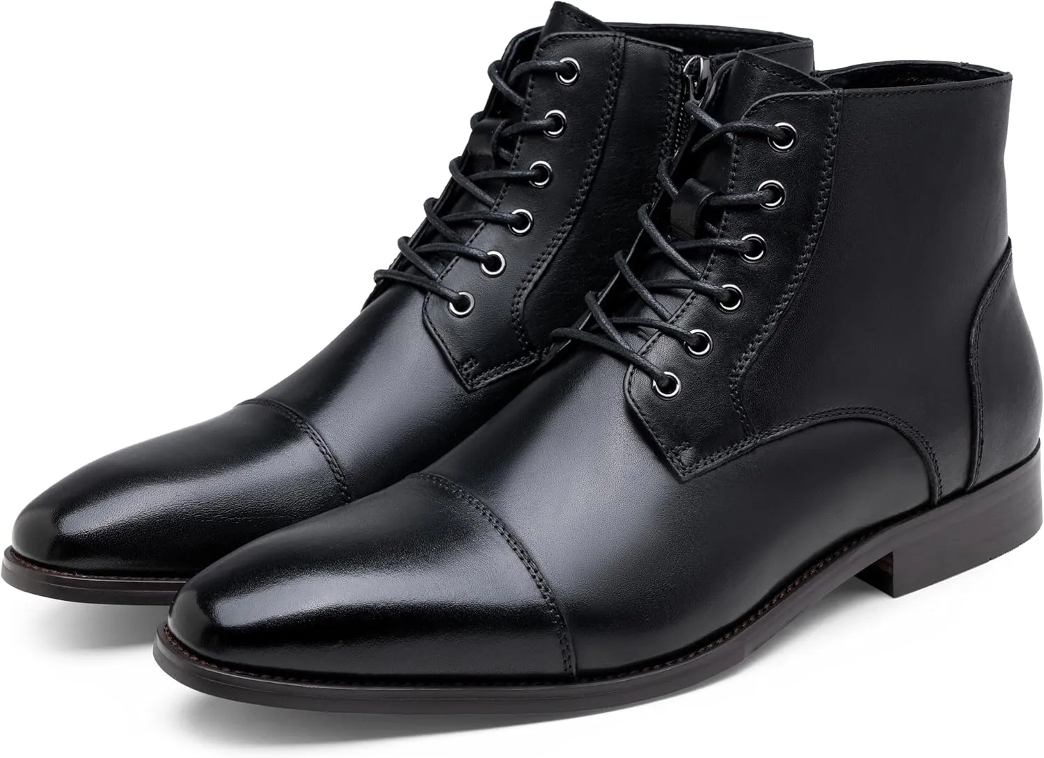 Jousen Mens Boots Leather Dress Boots for Mens Cap-Toe Fashion Boots for Men