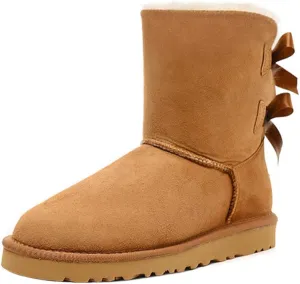 JOY IN LOVE Women's Snow Boots for Winter Mid-Calf high Back Bows