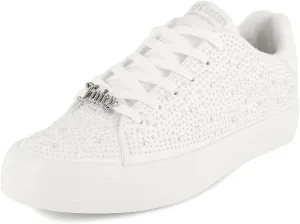 Juicy Couture Women's Classic Lace-Up & Sparkle Pearl Sneakers - Casual Chic, Bling, and Bedazzled