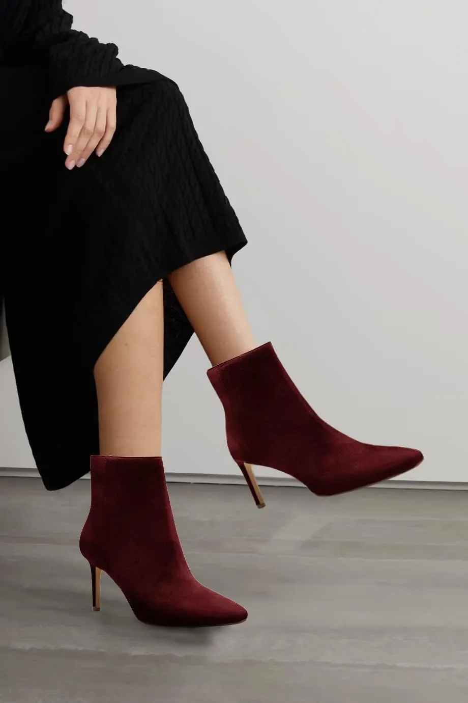 Juliet Holy Womens Ankle Boots Pointed Toe Side Zipper Heeled Booties Party Dress Stiletto Boots