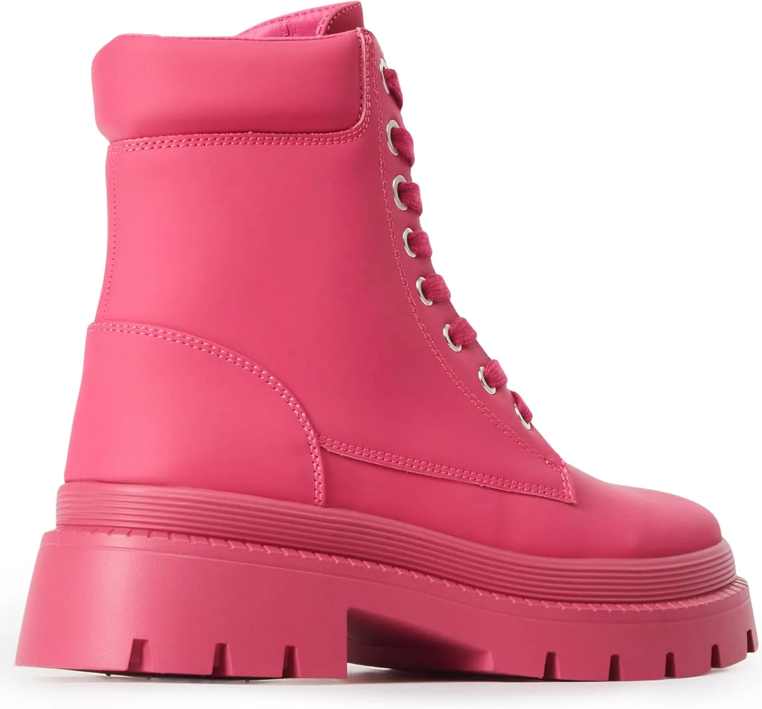 JustFab Women's Fashion Platform Combat Boots Lace Up Low Chunky Heel Ankle Booties Shoes - Tevos
