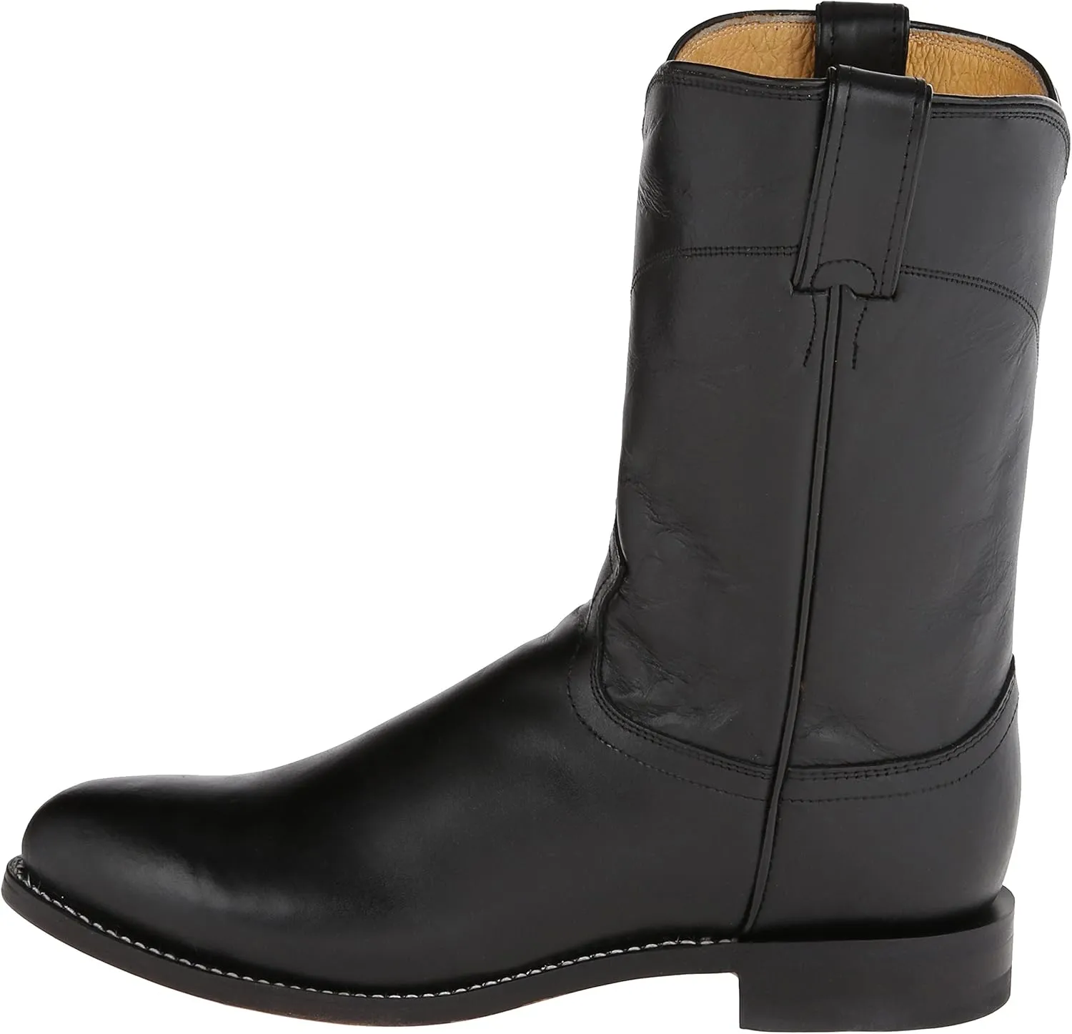 Justin Jackson 10" Roper Cowboy Boots for Men - Round Toe Full-Grain Leather Upper, J-Flex Comfort System, and Hand-Nailed Leather Outsole