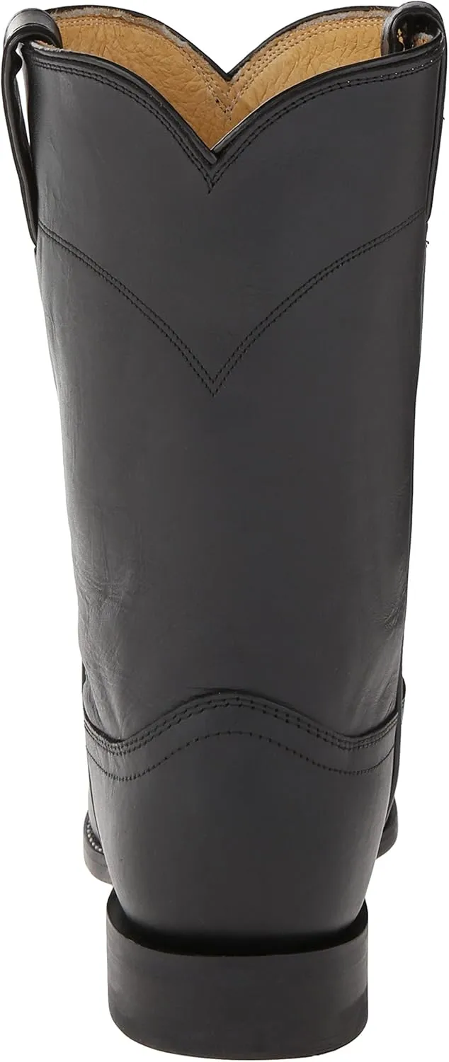 Justin Jackson 10" Roper Cowboy Boots for Men - Round Toe Full-Grain Leather Upper, J-Flex Comfort System, and Hand-Nailed Leather Outsole
