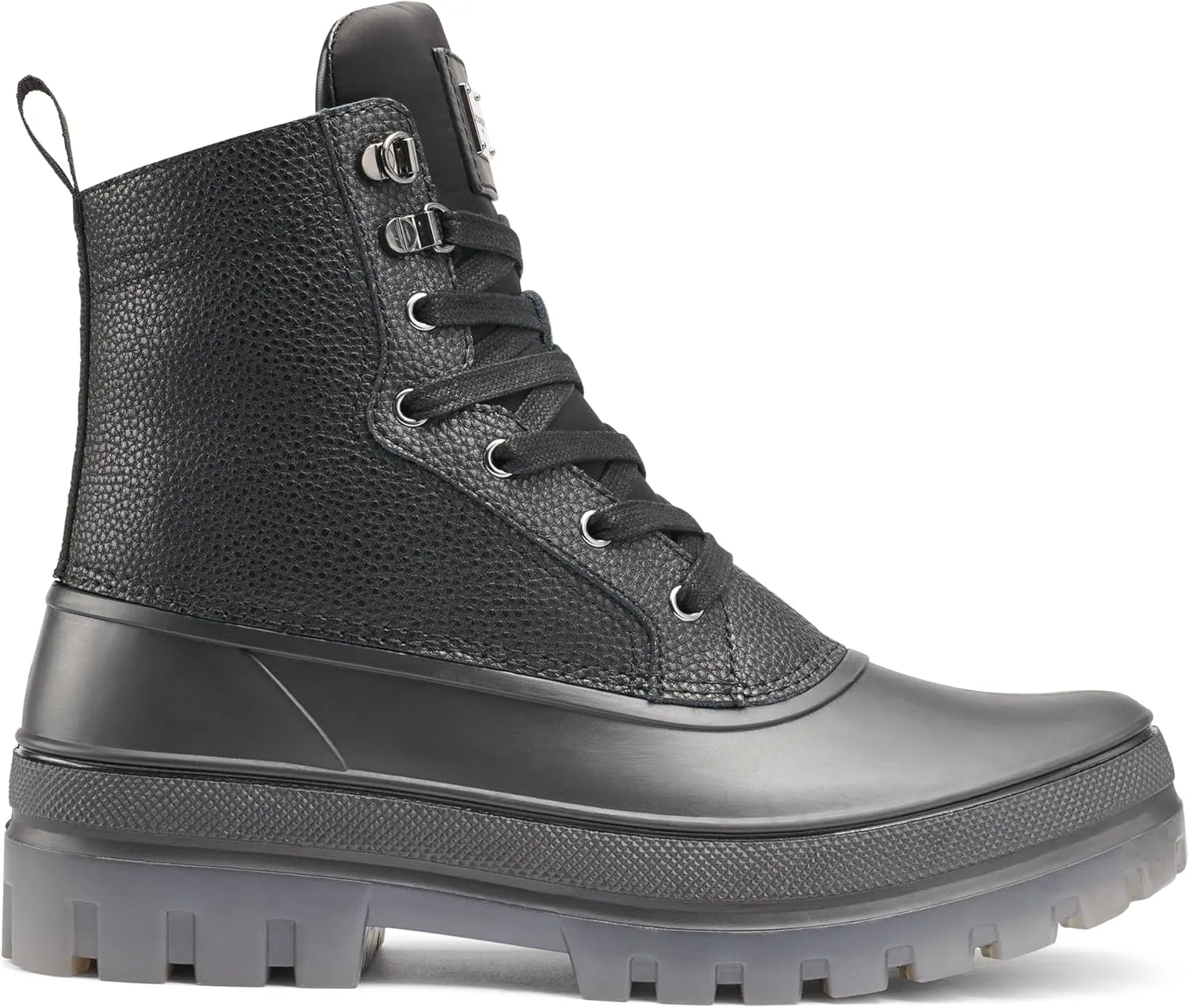 Karl Lagerfeld Paris Men's Mid Height Performance Polar Fleece Lining & Translucent Sole Boot Combat
