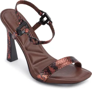 KARL LAGERFELD womens Cybil Evening Ankle Strap Heeled Sandal